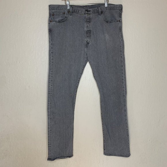 Levi's 501 Gray Straight Leg Button Fly Jeans Meme Size 40x32 PLEASE READ - Picture 1 of 8